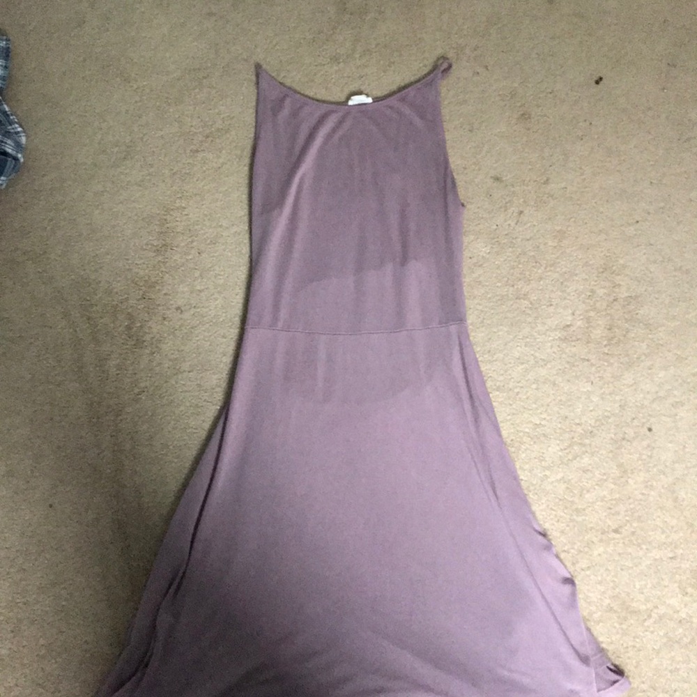 Purple Halter Dress with Back Cutout
